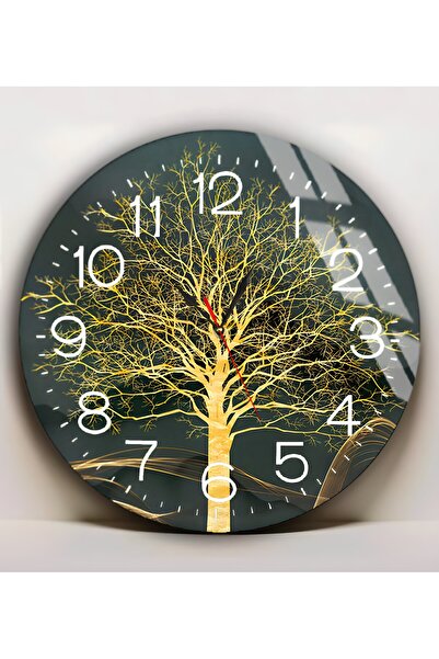 Harika bir ev Hari̇kabi̇rev | Unbreakable Glass (Watch) Green Gold Color Abst...