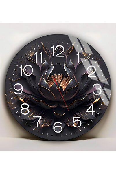 Harika bir ev هاريكابيريف | زجاج غير قابل للكسر (ساعة) لوحة زهور تجريدية برتق...