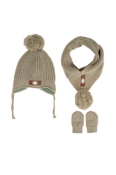 Aware Time Kitti 0-12 Months Baby Boy & Child Fleece Scarf Beanie Gloves Set of 3