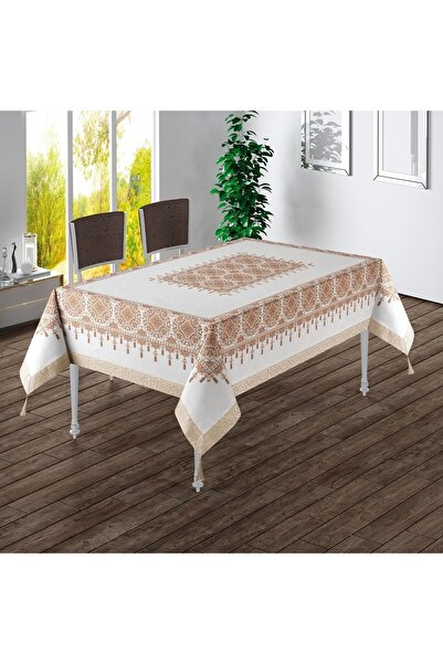 yok yok evim eve dair her şey مفرش طاولة Tuğra Gold سهل التنظيف ومقاوم للبقع
