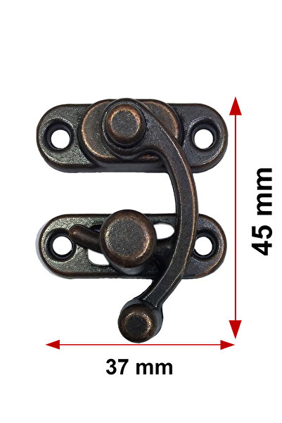 sywoods 2 Pieces Large Size Bow Eye Hook Lock Oxide Box Crate and Lid Clip 37X45 mm