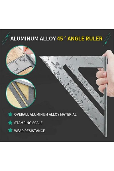 BGA 7 Inch 90 Degree Triangle Ruler Right Angle 45/90 Degree Wood Measuring Tool, 260*185mm