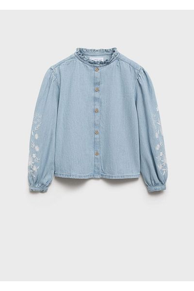MANGO Kids Gestickte Jeansbluse