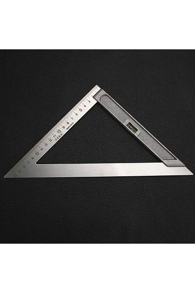 BGA Stainless Steel Ruler with Triangle 200mm Spirit Level Angle Finder Protractor Miter Ruler