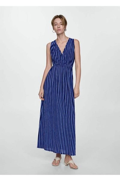 MANGO Woman Φόρεμα με ριγέ δεσμό