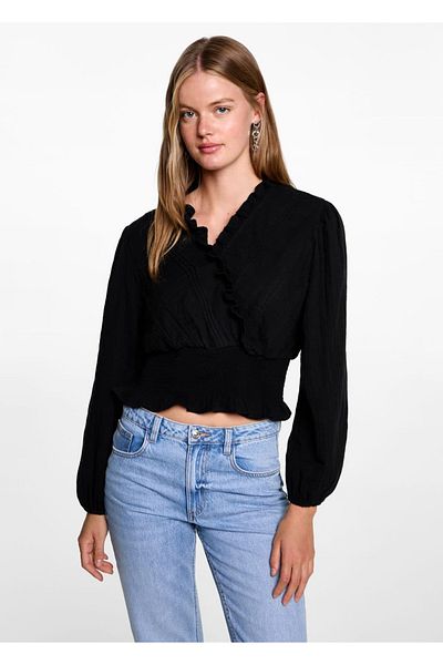 Mango Teen Μπλούζα Wrap Cut V-Neck