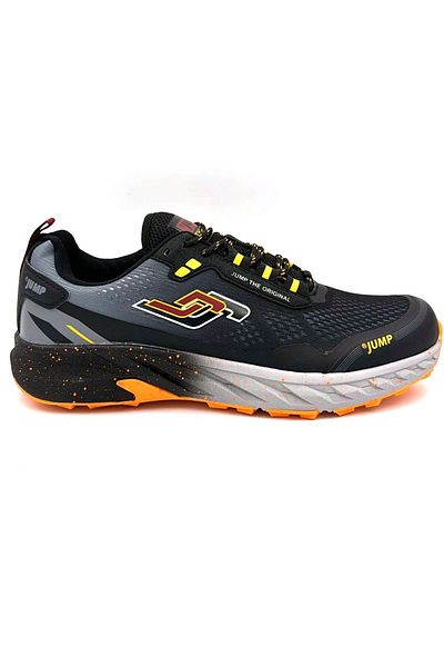 Jump 30519 Phlon - Men's Black Yellow Sneakers with Light Sole and Laces