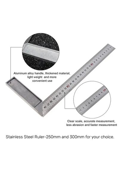 BGA 300mm L Miter Ruler 90 °   Stainless Steel