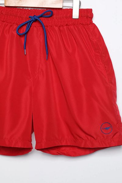 MİSHAR İTALİA Men's Red Pocketed Swim Shorts