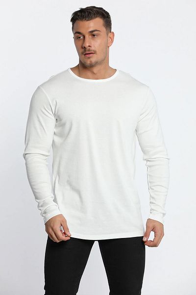 MİSHAR İTALİA Κρεμ ανδρικό κορμάκι με λαιμόκοψη Lycra Basic