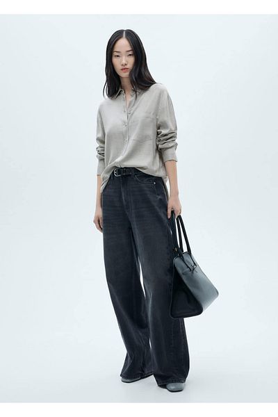 MANGO Woman Hemd mit aufgesetzten Taschen