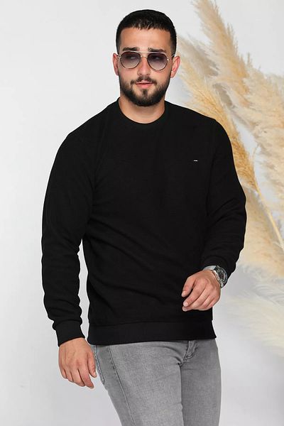 MİSHAR İTALİA Hanorac negru pentru bărbați, cu gâtul turnat, Thessaloniki