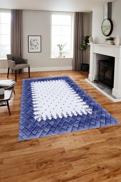 Napoli Home Baskılı Modern Geometrik Desenli Yıkanabilir Kaymaz Taban Yolluk ...