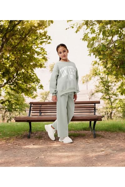 LİTTLE ANGELS Girl's Mint Color Tracksuit Set