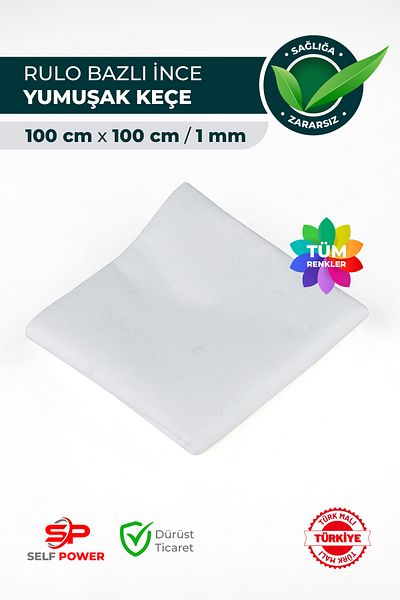 Self Power 1 Meter Colorful White Soft Activity Meter Felts - 100x100 Cm