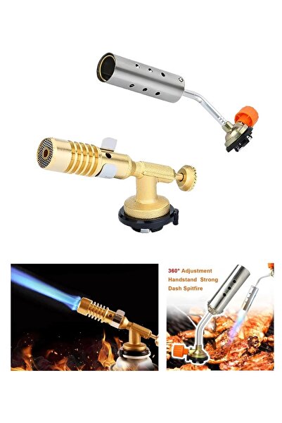 Depolife Kaynakcı Pürmüz 1300 derece alev gazlı Torch alev tabancası Prinç Tamirci Kaynak Başlığı 2 çeşit