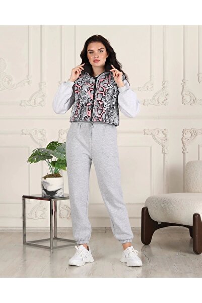 Tam12den Home سترة نسائية سوداء - نمط الأفعى مزدوجة الجوانب قابلة للنفخ