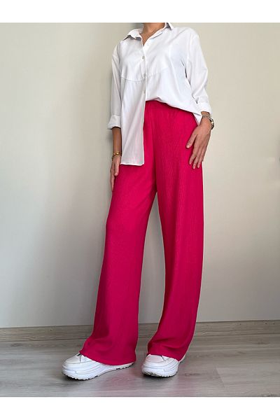 VOL Elastic Waist, Wide Cut, Loose Leg, Lycra Wrap-Around Palazzo Pants