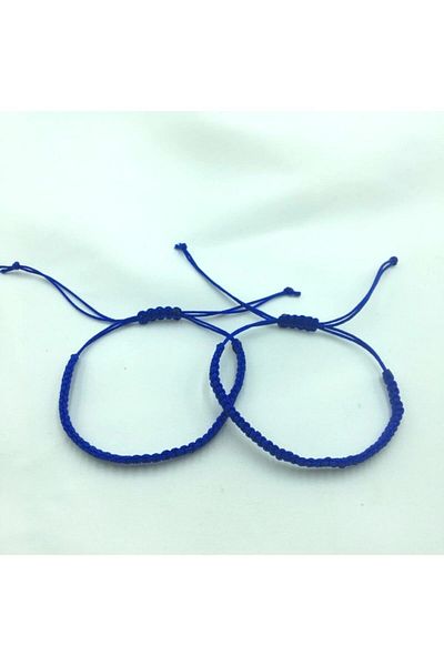 Tralles Takı Double Macrame Braided Adjustable Navy Blue Bracelet