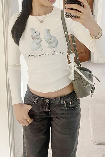 Gofeel Μπλούζα Harajuku Street Bunny μακρυμάνικη σε όλο το μήκος