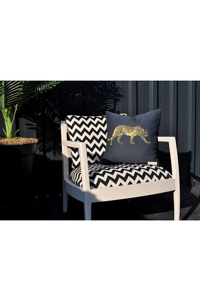 Alacastore Husa de perna din in, cu imprimeu auriu, cu model leopard bleumarin