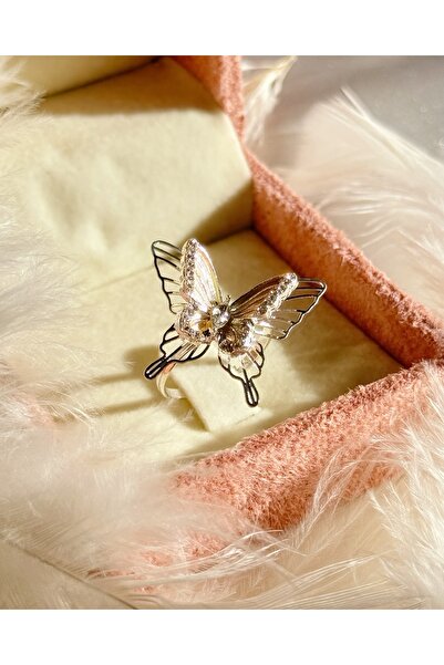 Harlofia Jewelry خاتم فراشة من المينا المتقاطعة على شكل فراشة