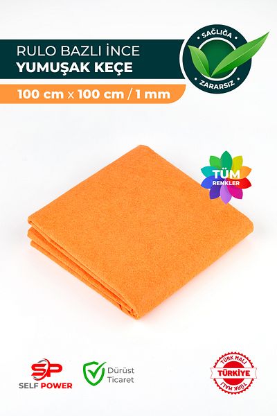 Self Power Orange Thin Felt 1 Meter 100X100 cm Colorful Felt Fabric