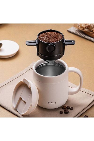 BGSignature Portable Stainless Steel Coffee Brewing Apparatus - Portable and Easy Use for Filter Coffee