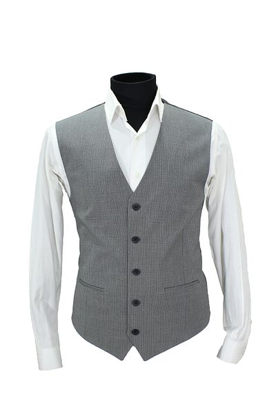 MENTOR REGALO Men's Vest V-Neck Gray Patterned 50639