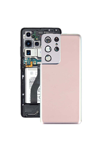 indirimplus Samsung Galaxy S21 Ultra 5G  (Gold) Kamera Lens Kapaklı Arka Kapa...