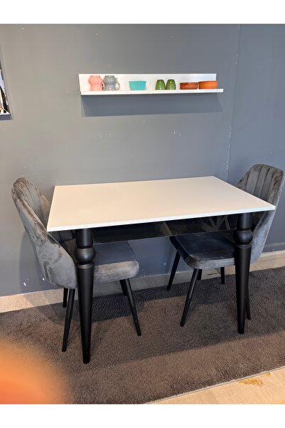 VOGUE TASARIM VE AKSESUAR 70x110  siyah beyaz  küçük sabit yemek mutfak balkon masası