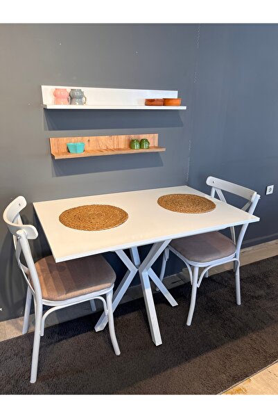 VOGUE TASARIM VE AKSESUAR 70x110 beyaz  küçük sabit yemek mutfak balkon masası