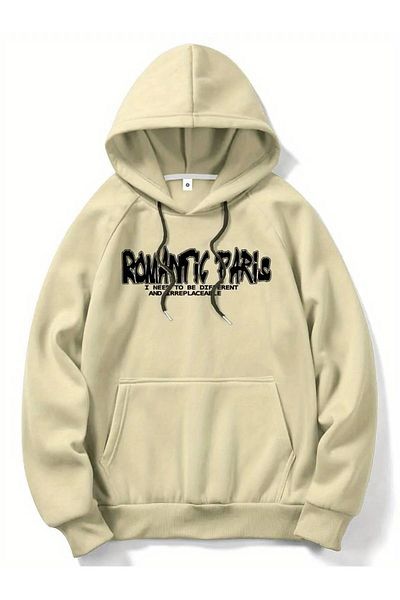 npLStore Unisex Oversize Χειμερινό φούτερ - 3 νήματα, 100% βαμβάκι, κουκούλα με κουκούλα