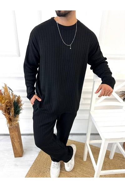 elkumoda Corded Knitwear Soft Textured Cotton Sweater - Long Sleeve Sweatshirt
