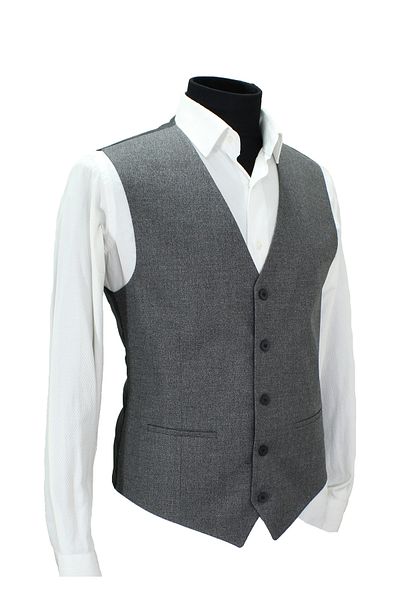 MENTOR REGALO Men's Vest V-Neck Gray Sand Pattern 50631
