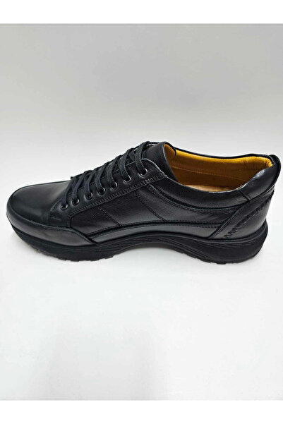 Luis Figo Genuine Leather Large Number (45-46...) Black Lace-Up Rubber Sole Men's Shoes