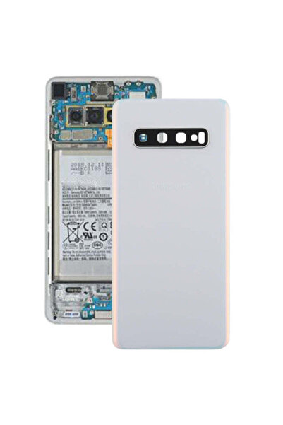 indirimplus Samsung Galaxy S10 Kamera Lensli Arka Kapak Pil Kapağı (Beyaz)