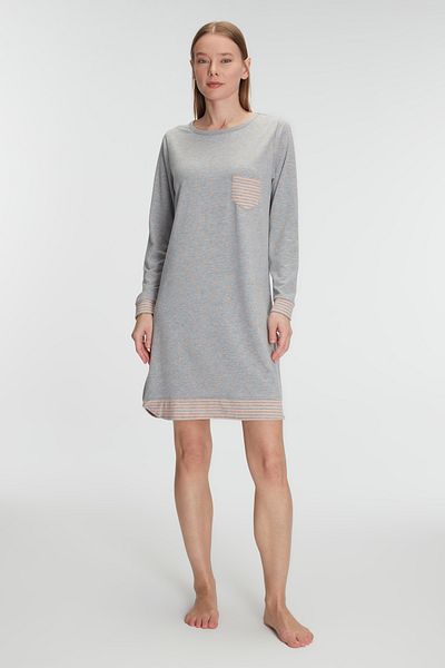 Anıl 11275 Women's Cotton Long Sleeve Nightgown