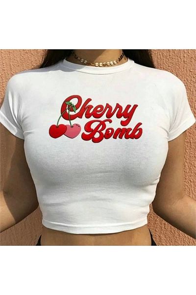 1blood Y2k Cherry Bomb Printed Crop