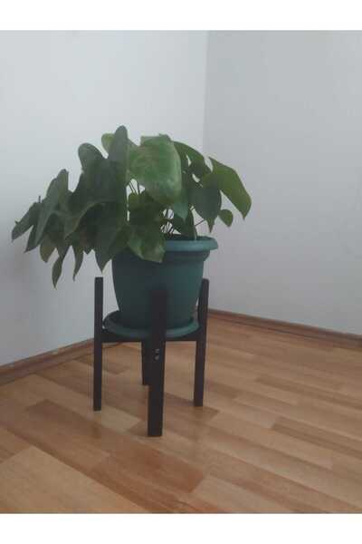 MarangozDede 30 Cm Siyah Saksılık Ahşap Siyah Saksılık Çapn22 Cmdekoratif Çiç...