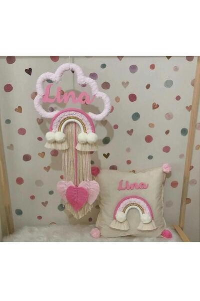 renkli mi renkli tasarım dünyası Makrome Isimli Kapı Süsü Ve Takı Yastığı Tak...