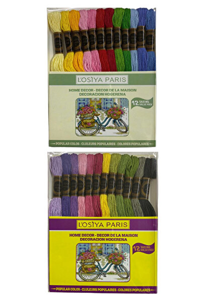 sgshobby Etamin Ipi Kanaviçe Ipi 24 Adet Karışık Renkli