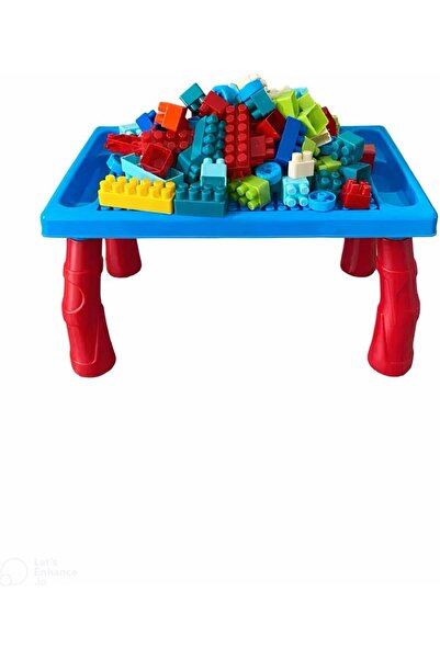 BYCEGU EL GÖZ KORDİNASYON GELİŞTİRİCİ 100 PARÇA MAVİ RENK İNŞA YAPI BLOK AKTİVİTE MESASI