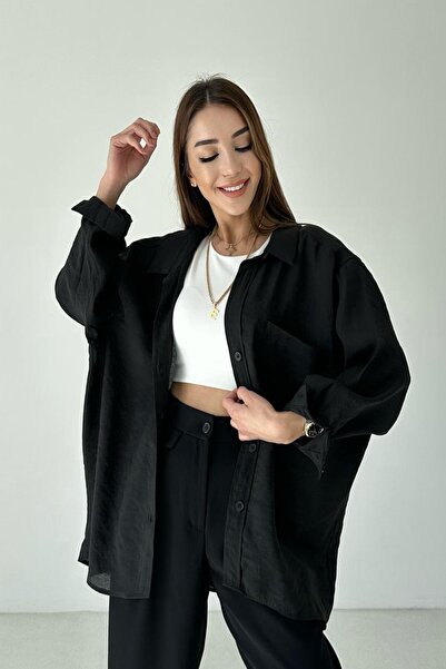 MODA GÜLAY Kadın Oversize Salaş Premium Gömlek