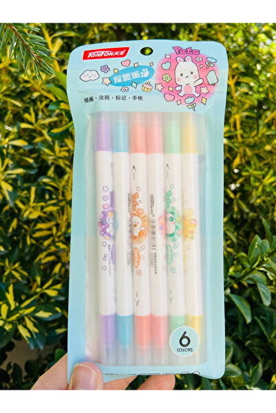 ÖZ OFİS 6'LI ÇİFT UÇLU FOSFORLU KALEM SETİ