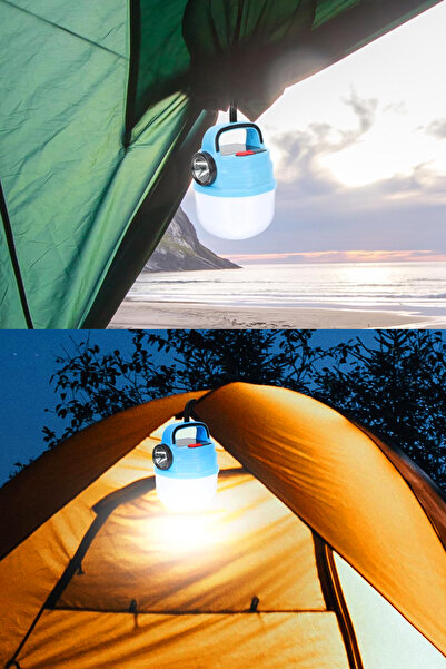 SULED 6 Modlu El Feneri ve Kamp Lambası USB & Solar Şarjlı SMD Led Askılı Taşınabilir Işık