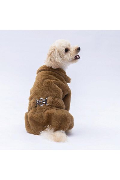 Pawstar Brown Paris Coat Cat Dog Jacket Cat Dog Outfit Cat Dog Dress