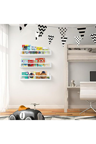 1 adet 80 cm Tek Raf , Montessori Tek Raf ,Beyaz Duvar Rafı, Ahşap raf, Montessori çocuk odası rafı
