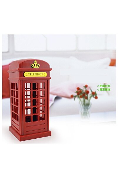 Livava Dokunmatik Telefon Kulübesi Masa Lambası, Kirmizi, 22x10,