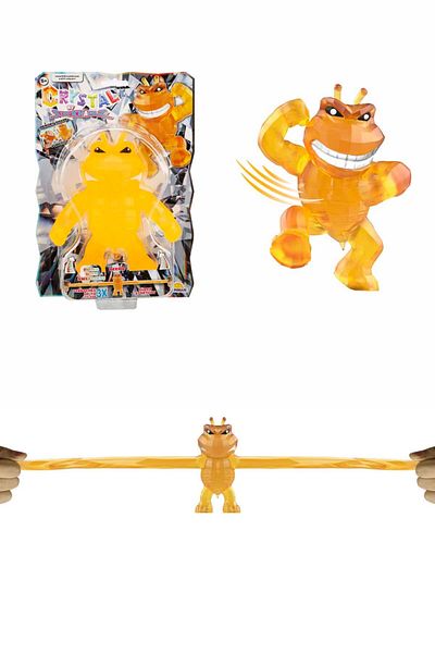 TOYFEST مجسم مرن قابل للتمدد من الكريستال مقاس 14 سم باللون البرتقالي - قطعة واحدة